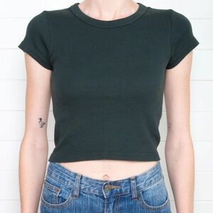 Brandy Melville dark green ashlyn top